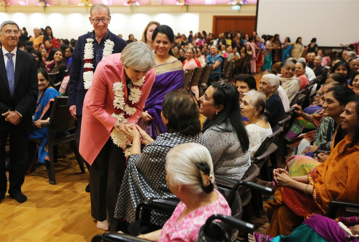 Prime Minister Theresa May meets with the devotees