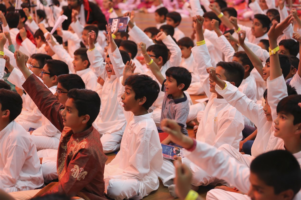 Children rejoice at Swamishri's involvement in their shibir