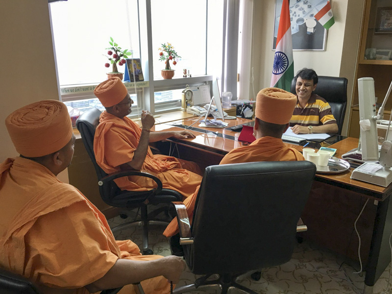 Sadhus visit well-wisher's office 