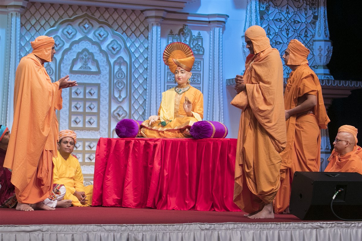 ... depicting his steadfast understanding of Bhagwan Swaminarayan as the supreme lord...