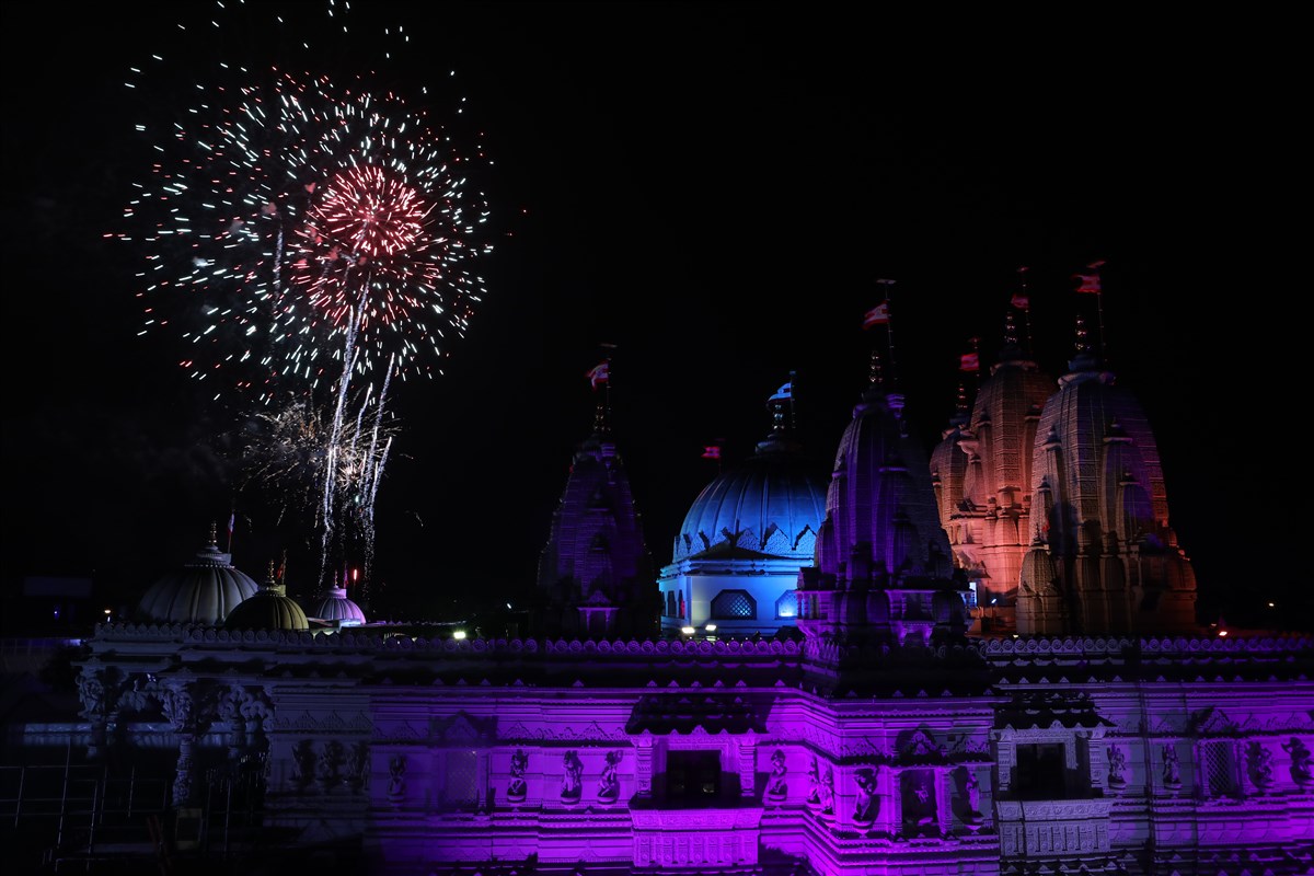 The Diwali fireworks light up the skies of north-west London