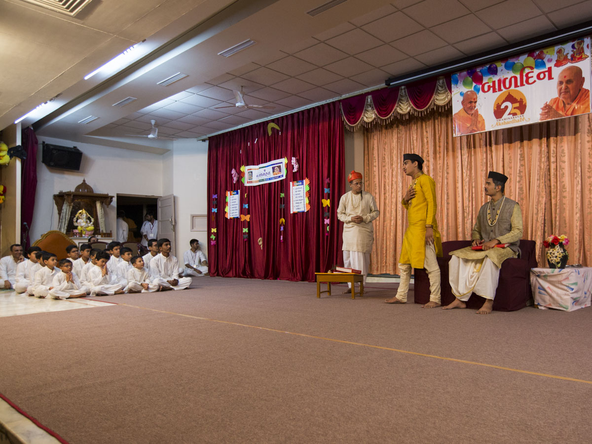 A skit presentation by youths in the Bal Din assembly