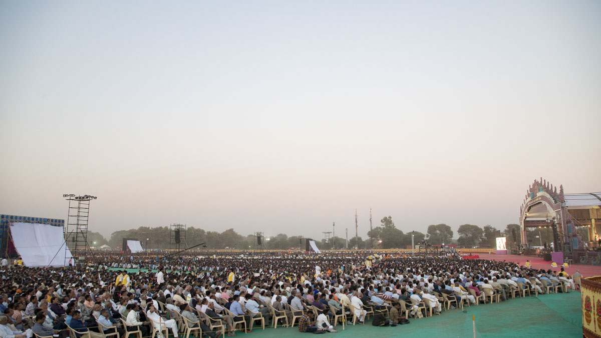 Devotees during the celebration assembly