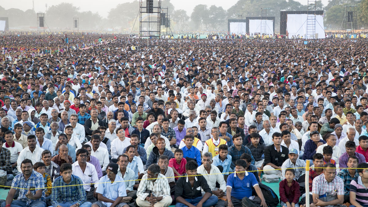 Devotees during the celebration assembly