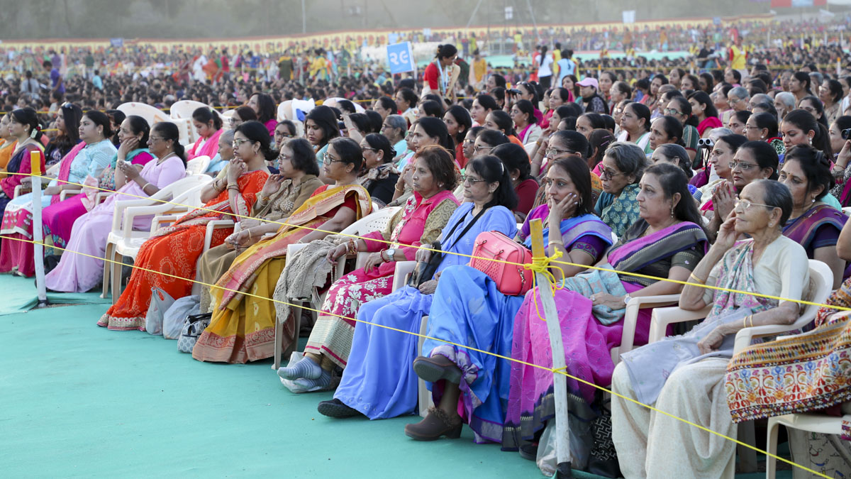 Devotees during the celebration assembly