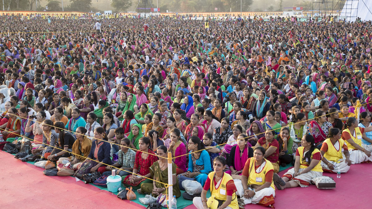 Devotees during the celebration assembly