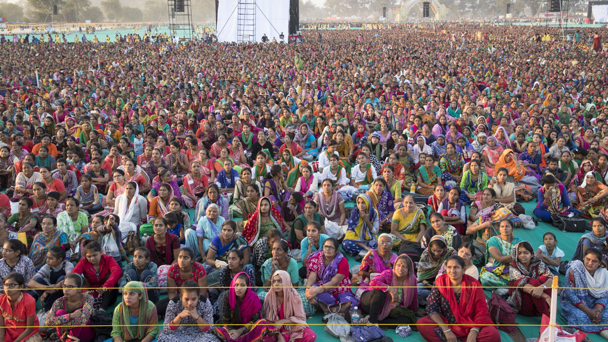 Devotees during the celebration assembly