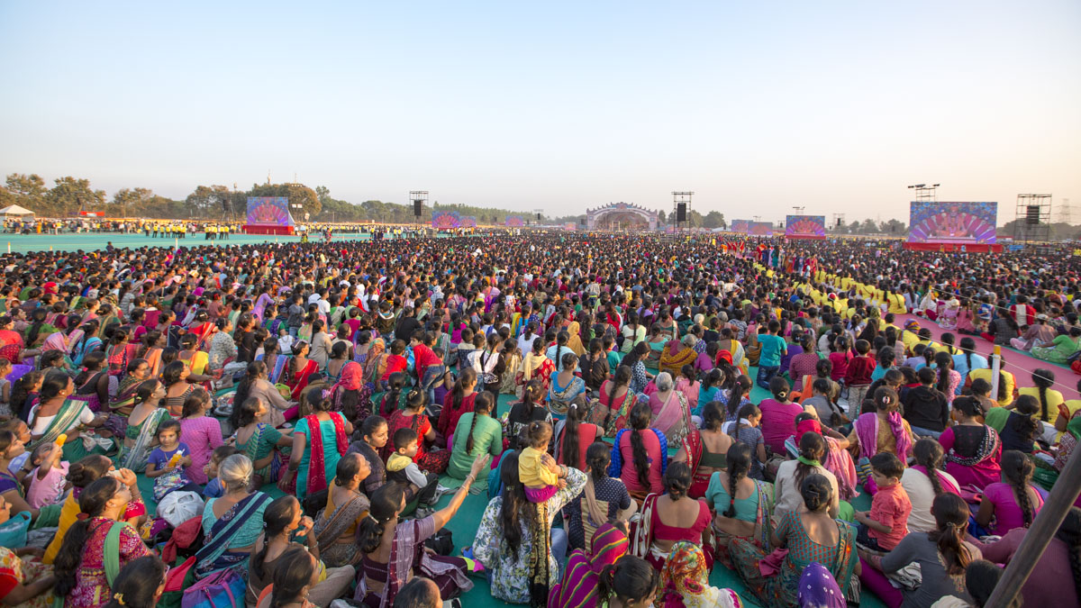 Devotees during the celebration assembly