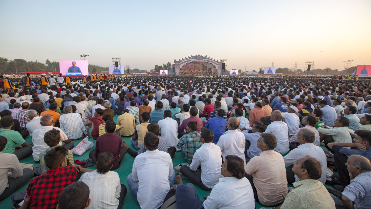Devotees during the celebration assembly