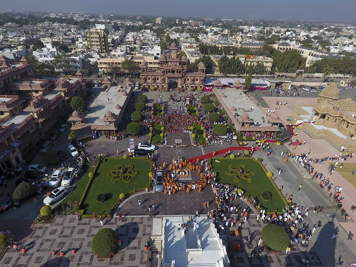 Aerial view of Gondal Mandir 