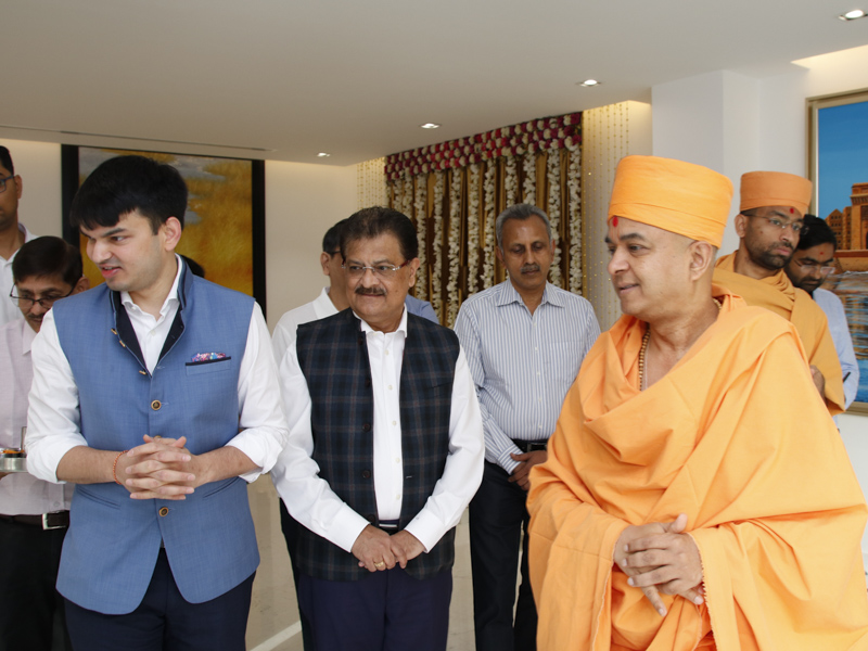 Sadhus and devotees at a community assembly
