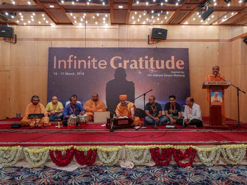 Sadhus sing kirtans during the shibir