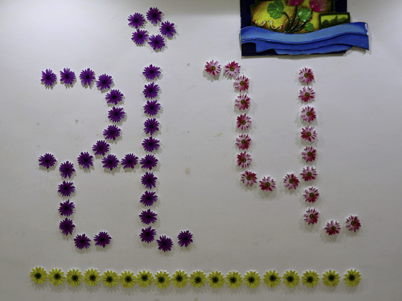 Decoration to welcome Pujya Doctor Swami and sant mandal