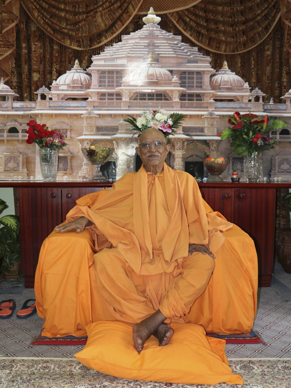 Pujya Doctor Swami during the morning assembly