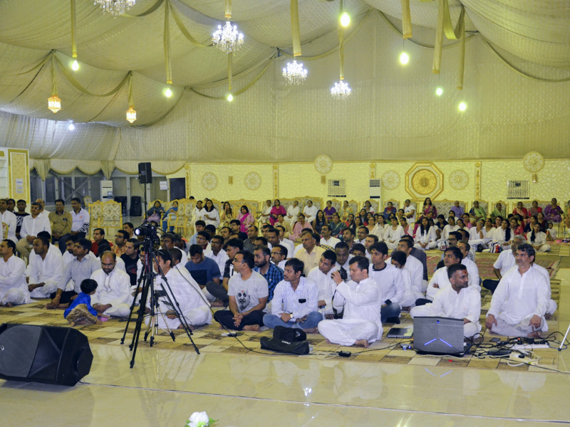Devotees during the shibir