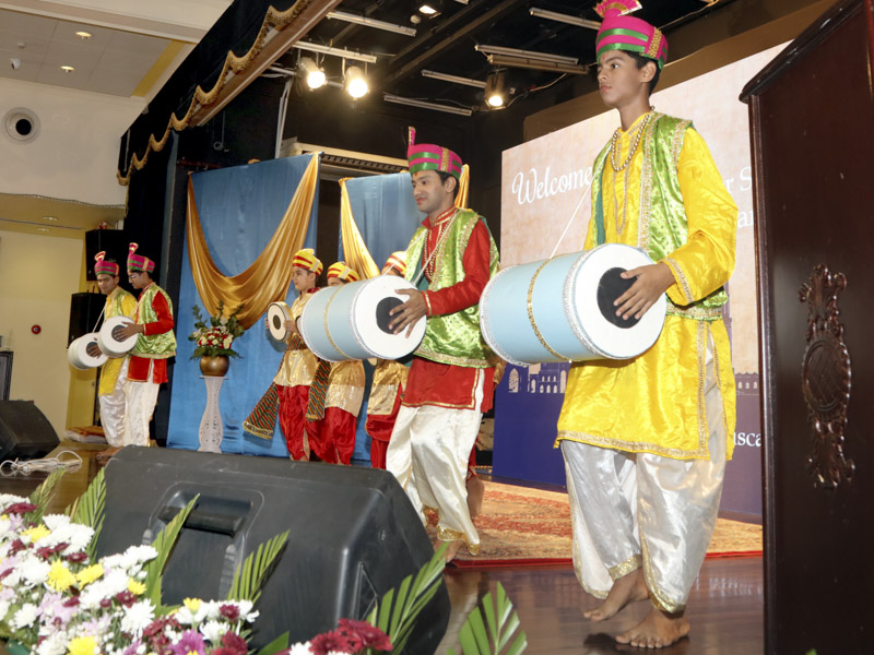 Children perform a welcome dance