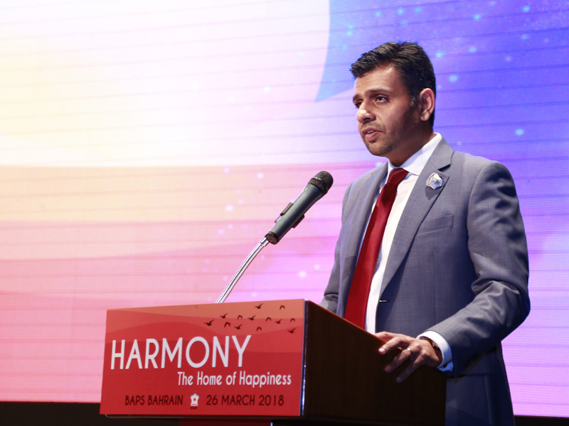 Master of ceremony addresses the assembly
