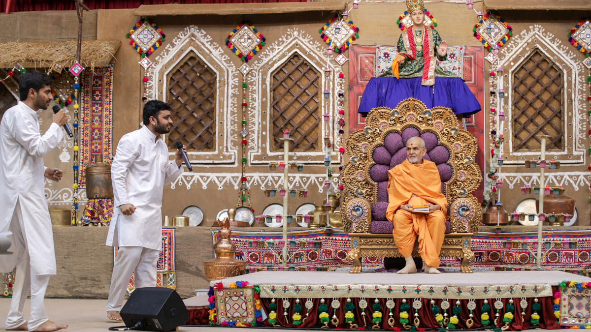 Youths presents before Swamishri