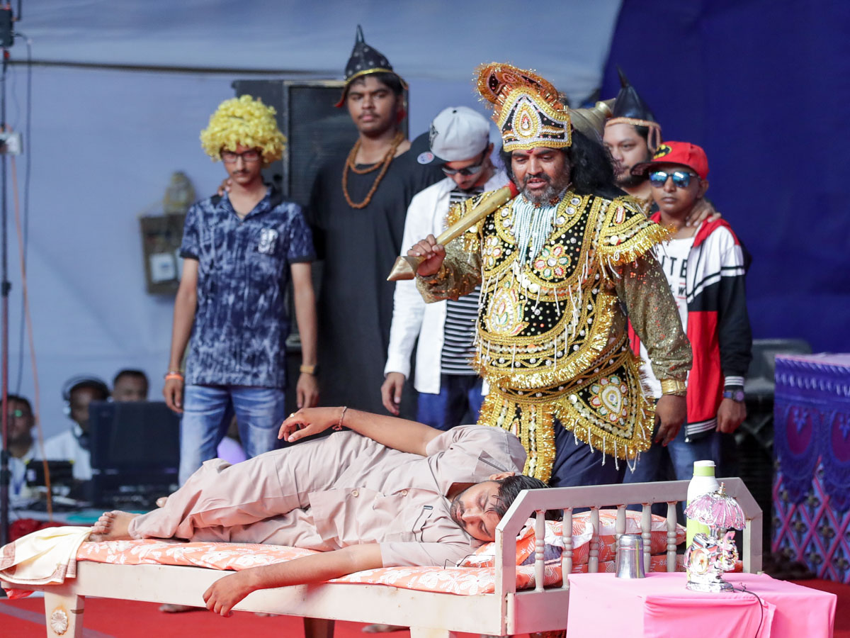 Youths perform a skit