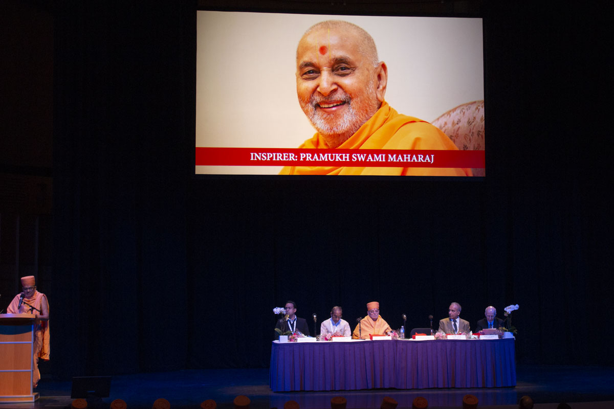 Mahamahopadhyaya Bhadresh Swami narrates the many incidents through which His Holiness Pramukh Swami Maharaj inspired the creation of the Swaminarayan Bhashyam during the World Sanskrit Conference Inaugural Address.