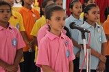 Students participating in Group Singing Competition. 