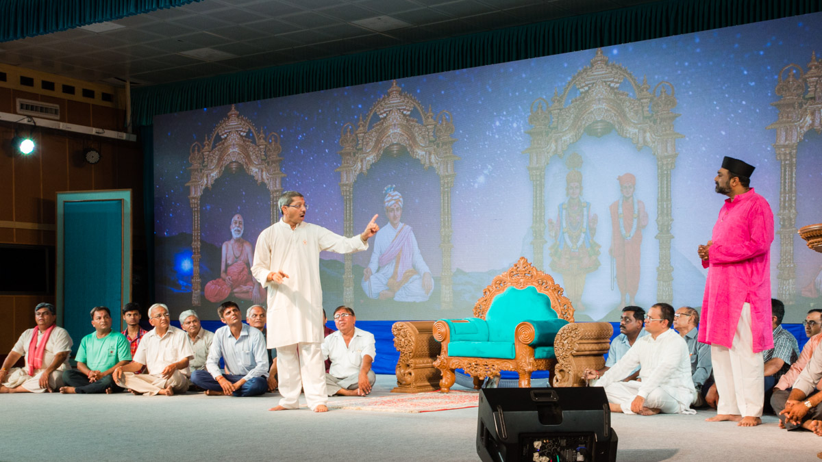 A drama presentation by devotees