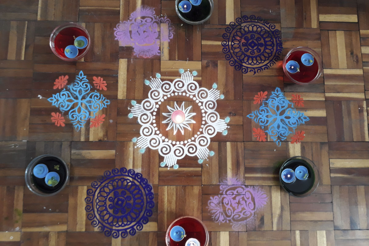 Home decorations by devotees to welcome sadhus