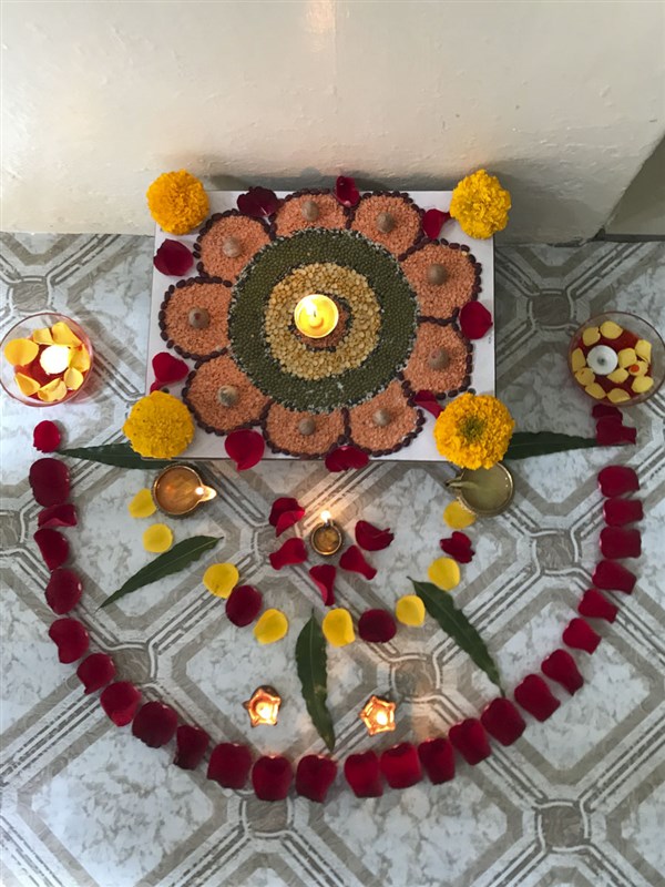 Home decorations by devotees to welcome sadhus