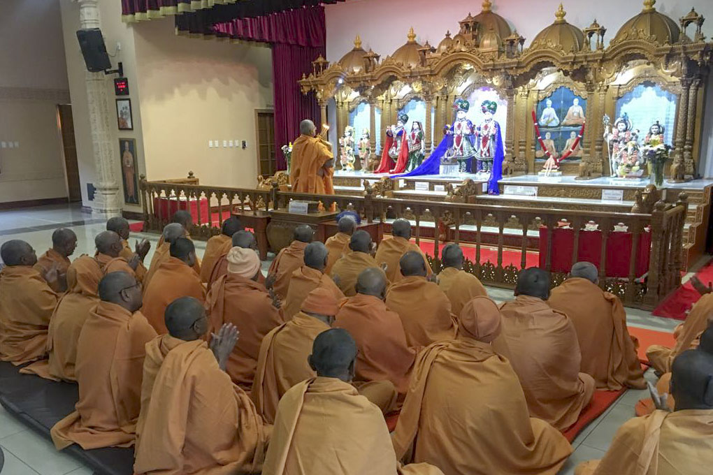 Sadhus during the arti