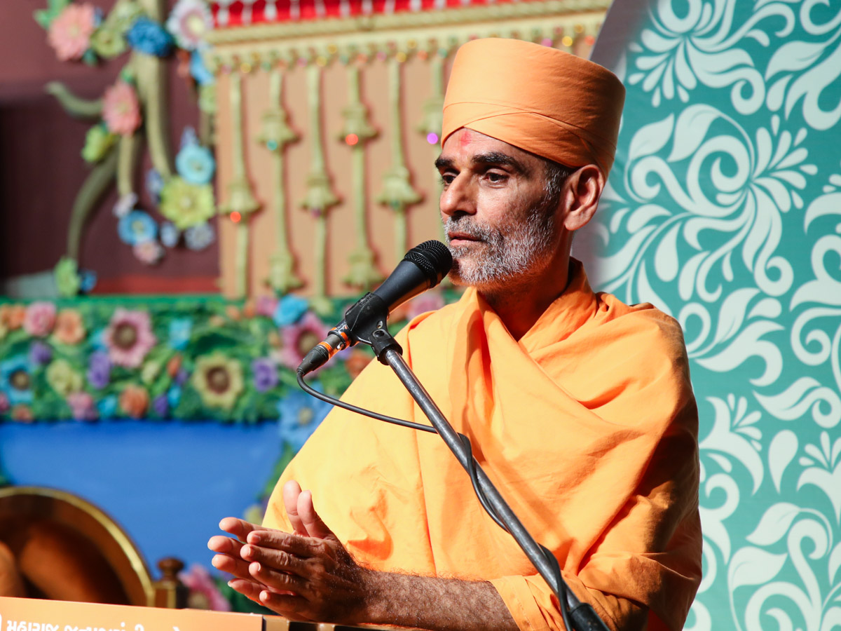 Anandswarup Swami addresses the assembly