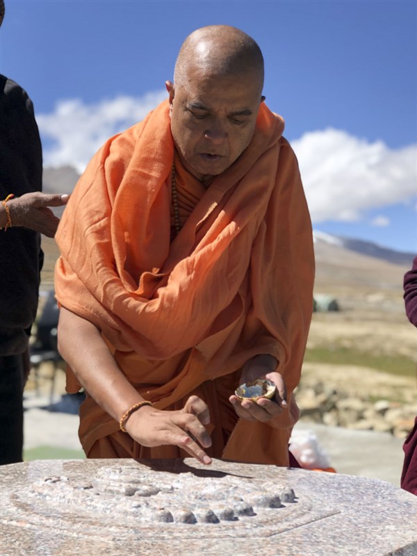 Pujan of holy footprints
