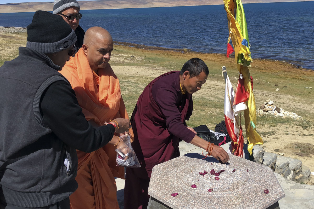 Pujan of holy footprints