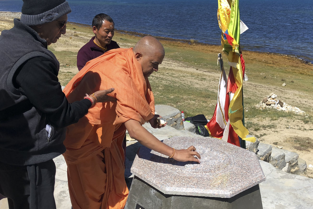 Pujan of holy footprints