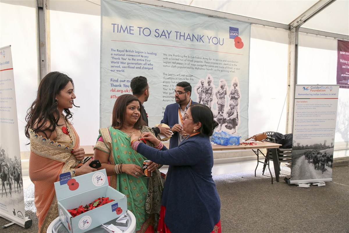 A stall paid tribute to the 1.4 million Indian soldiers who served in WWI, which ended a century ago and is being marked with a special commemoration