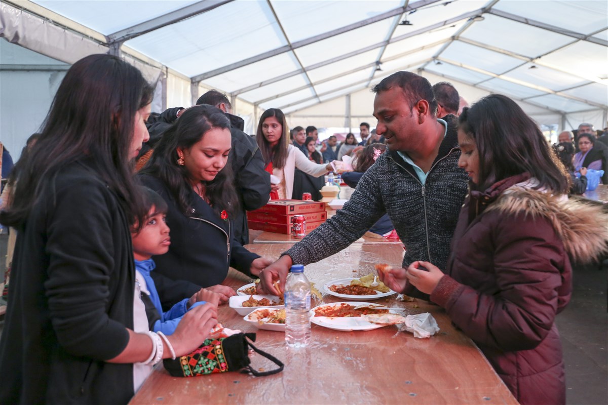 A family enjoys the New Year with traditional Indian street food
