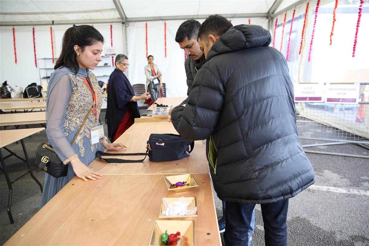 Visitors were able to deposit bags and valuables in a dedicated marquee