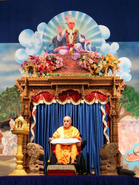Swamishri during the celebration assembly