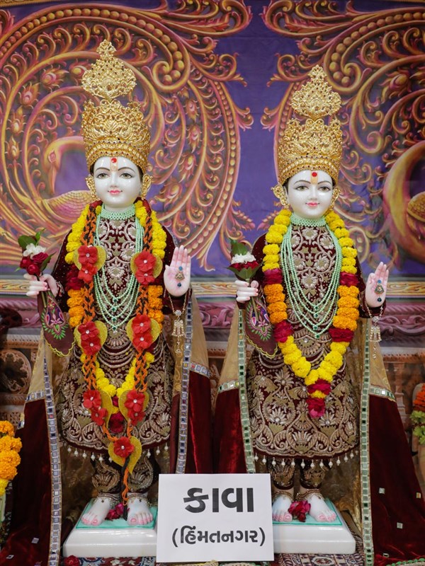 Murtis to be consecrated for the BAPS Shri Swaminarayan Mandir in Kawa, Himmatnagar, India