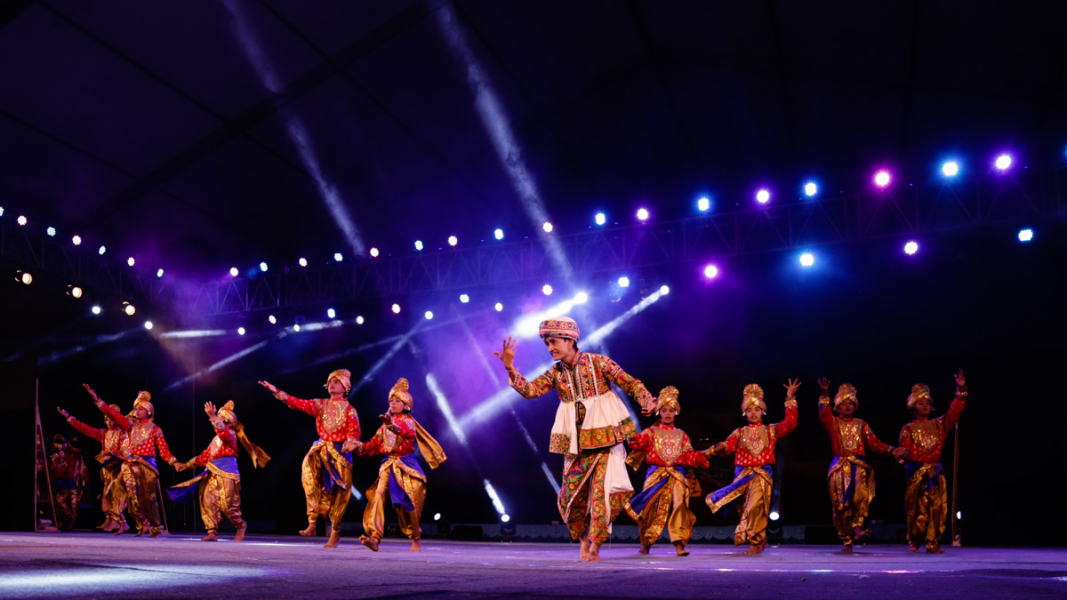Children and youths present a cultural program