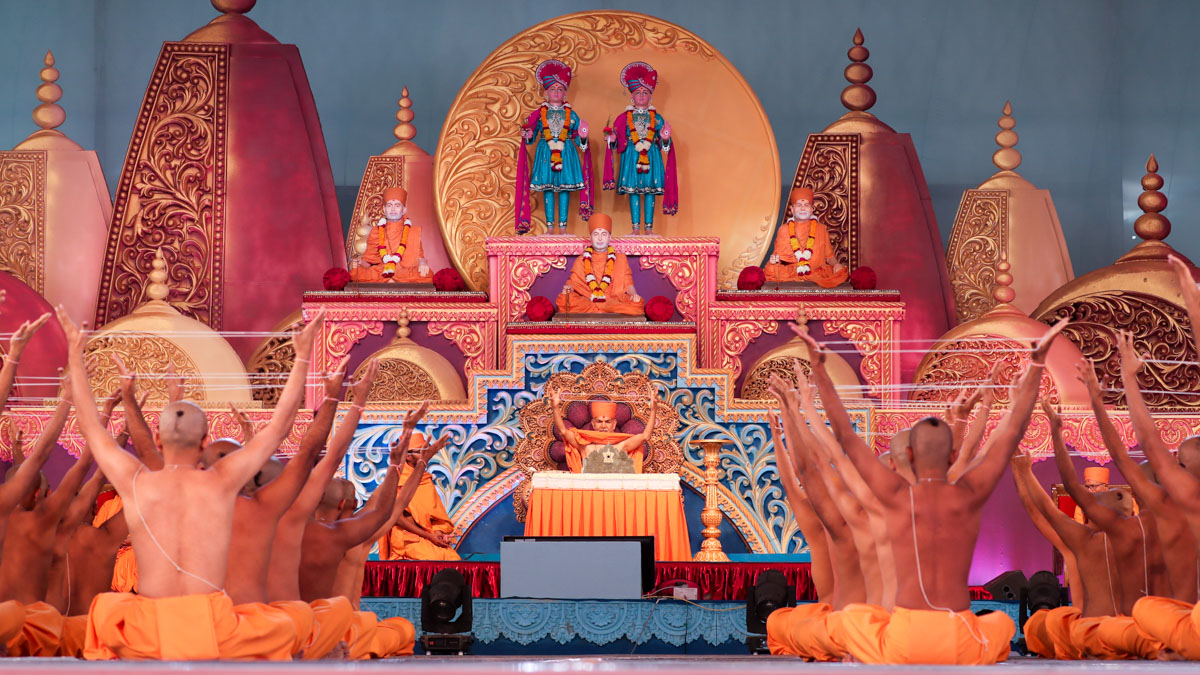 The new initiates perform diksha rituals
