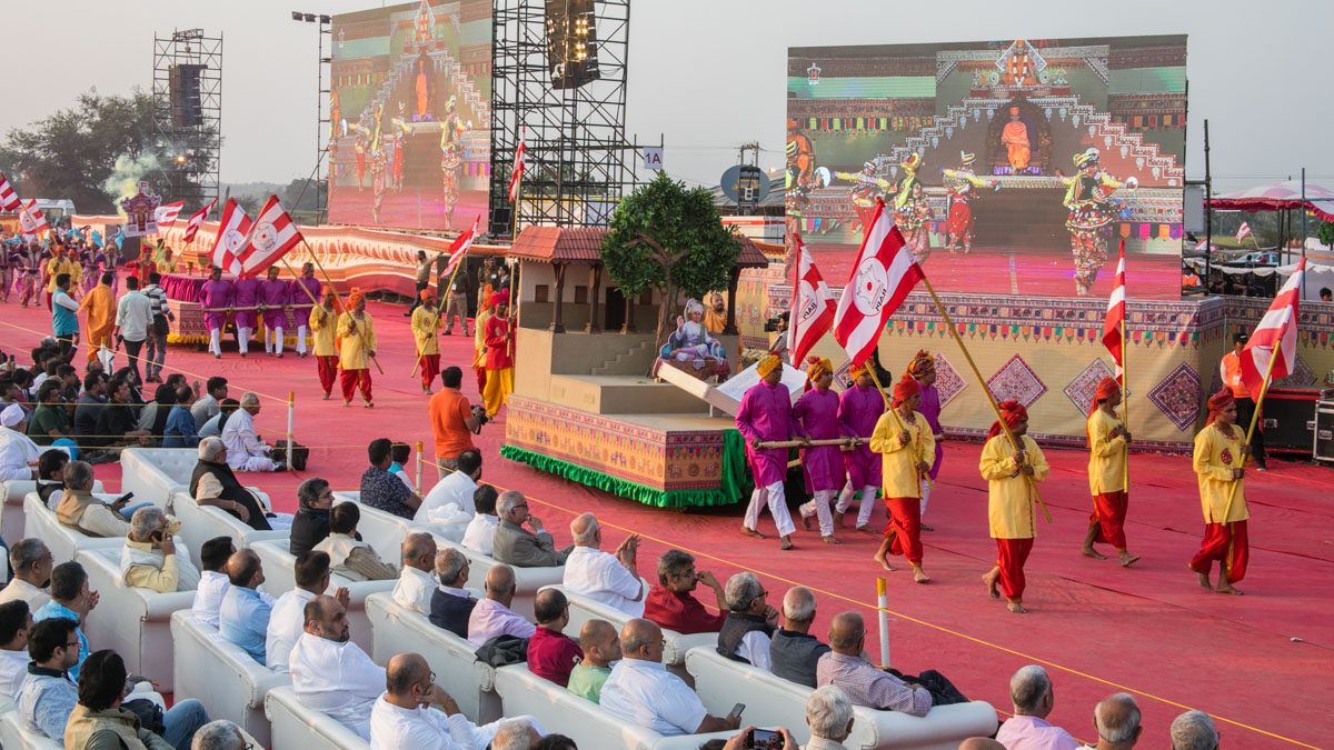 Children and youths present a parade