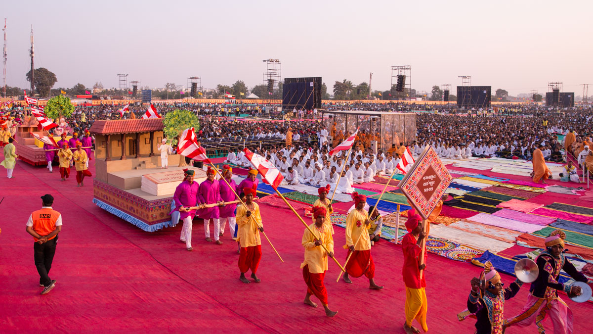 Children and youths present a parade