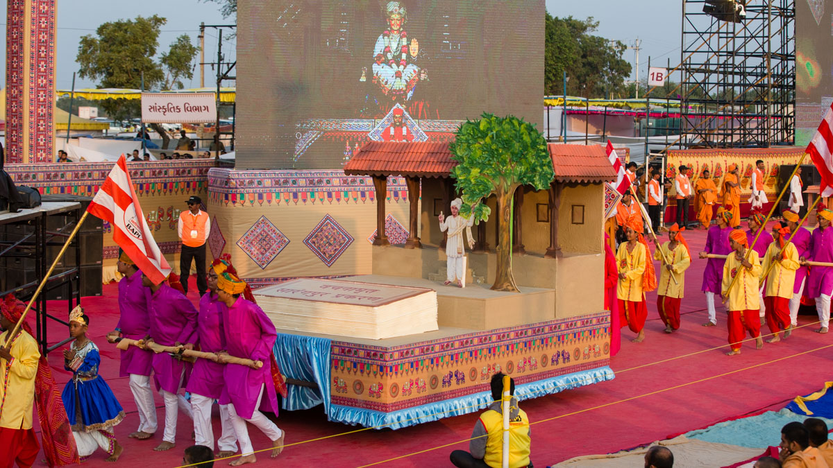 Children and youths present a parade