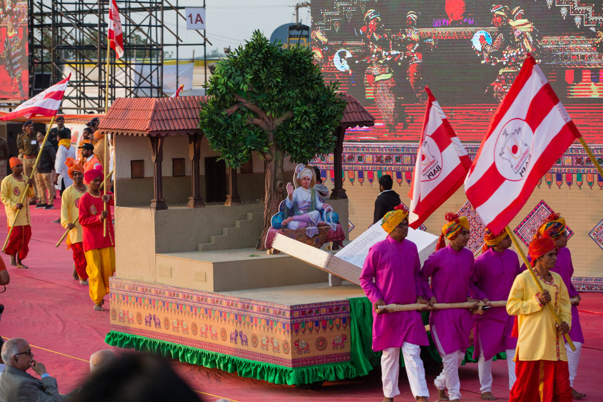 Children and youths present a parade