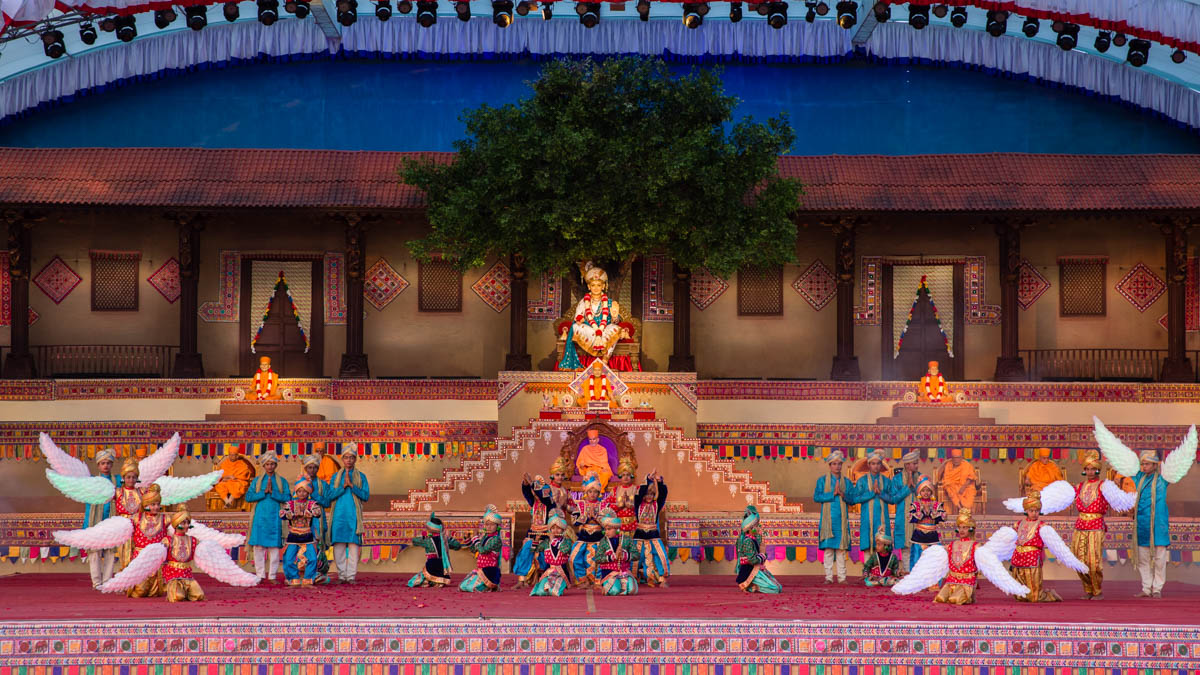 Children and youths perform a traditional dance