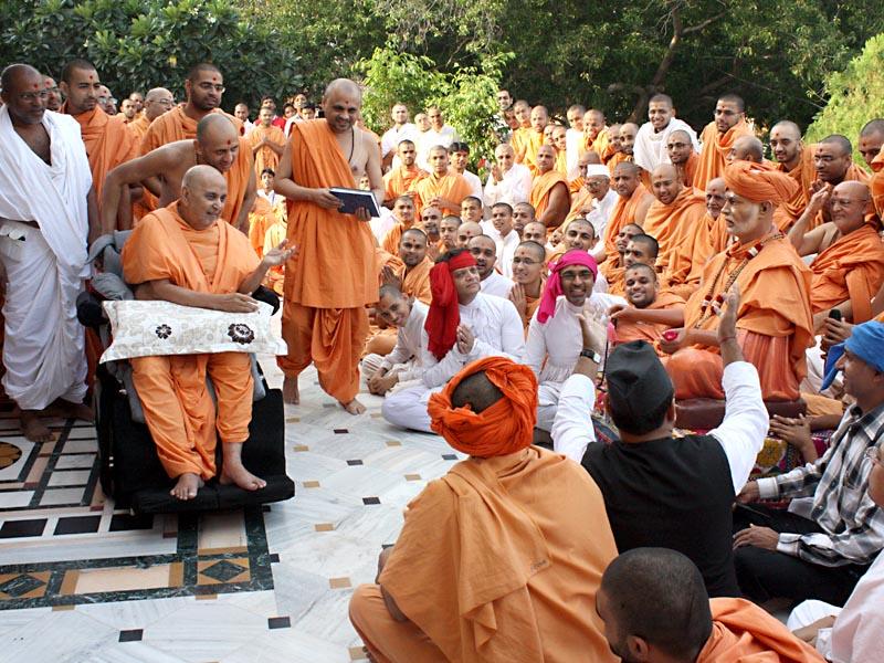  Skit presentation before Swamishri at Smruti Mandir pradakshina 