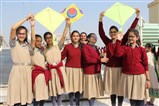 Students enjyoying Kite Flying at Akshar Mahol, Ahmedabad