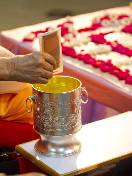 Swamishri sanctifies water