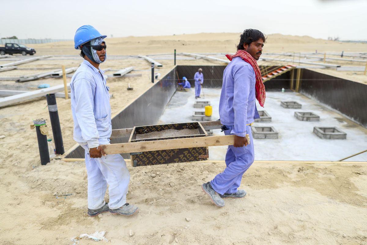 Foundation area being prepared for the ceremony