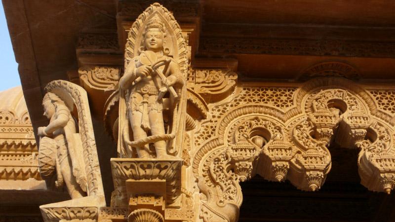 Ornate carvings of mandir ceilings, pillars and walls  